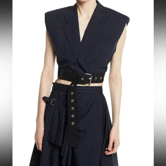 Phillip Lim Handkerchief Pinstripe Asymmetrical Skirt - Picture 5 of 11